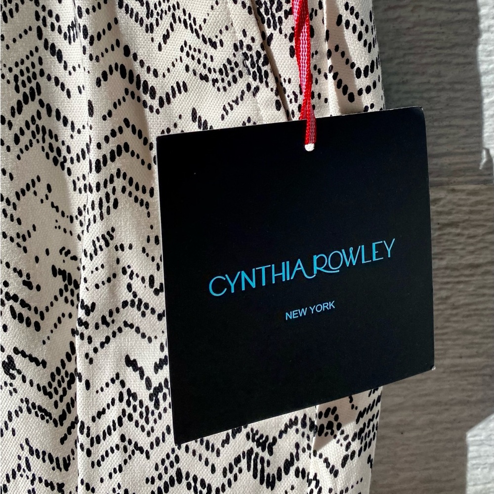 Cynthia Rowley abstract pattern black & white casual pants size 8